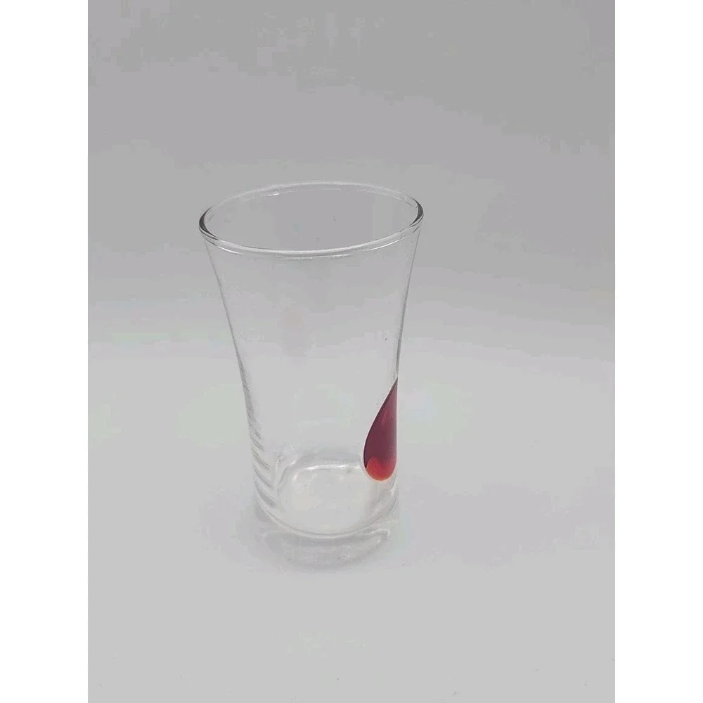 6 Pier 1 Swirline Red Swirl 4 oz. Cordial Liqueur Shot Glasses + Tray FREE SHIP